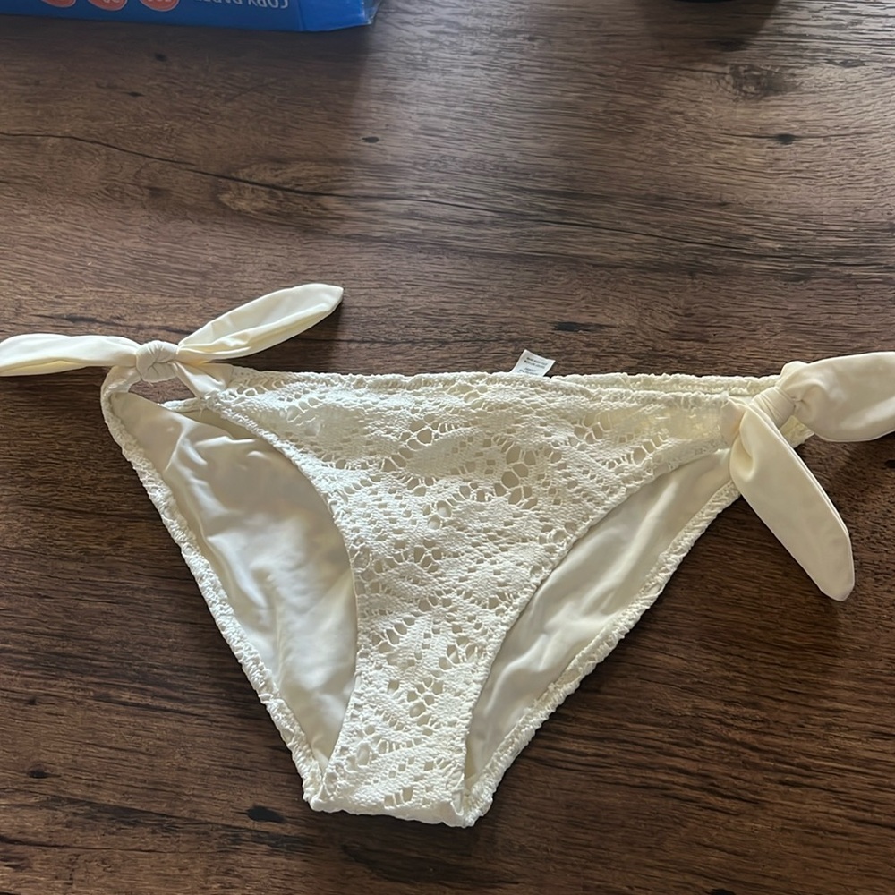 white swimsuit bottoms